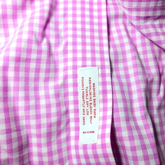 Brooks Brothers Pink White Plaid Button Up Mens Shirt Size M - Picture 8 of 11